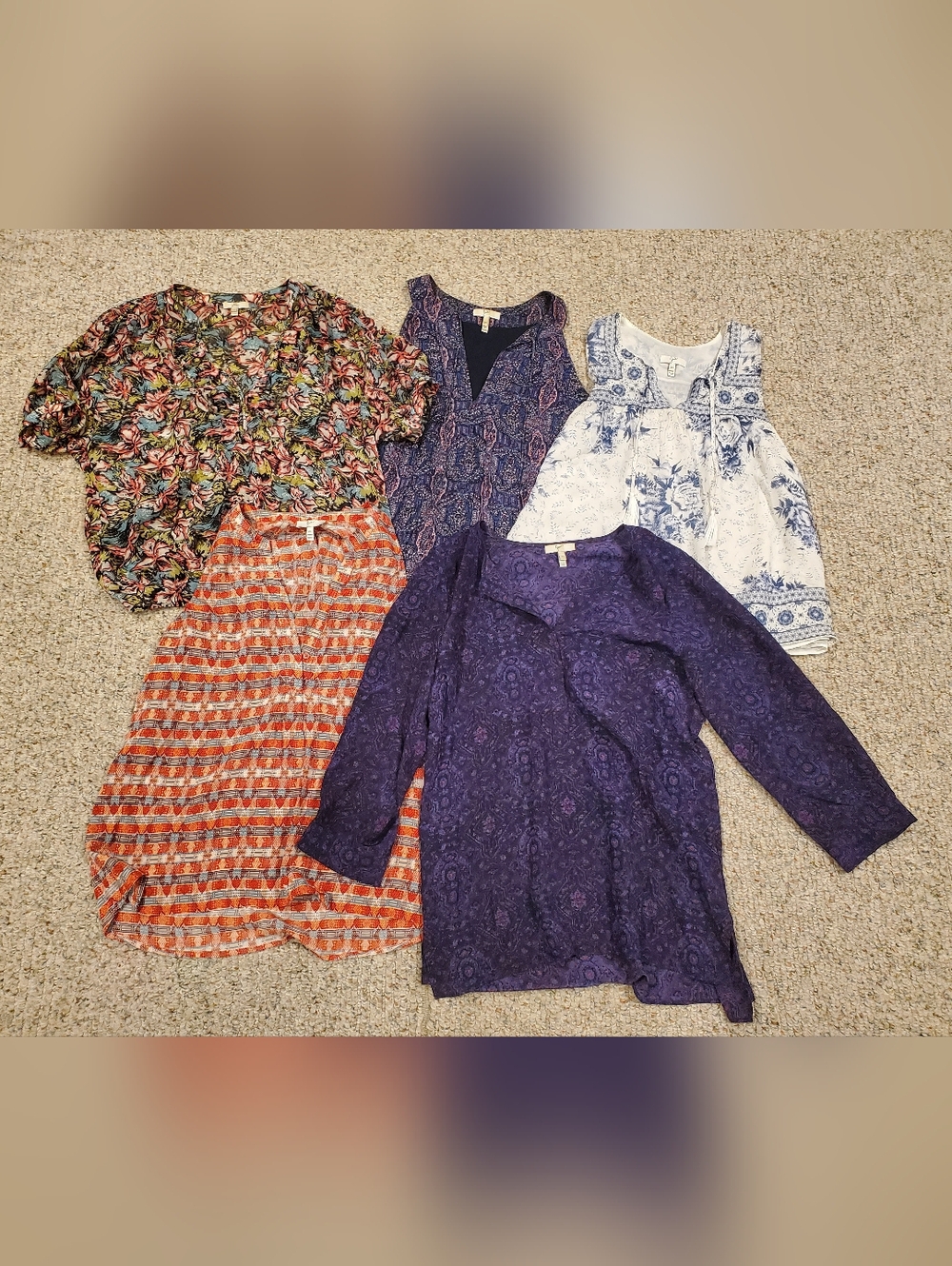 Bundle Of 5 Joie Silk Shirts